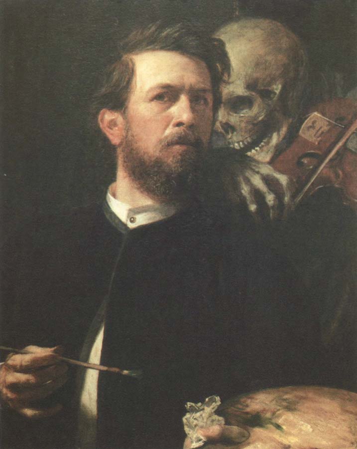 self portrait with death playing the fiddle